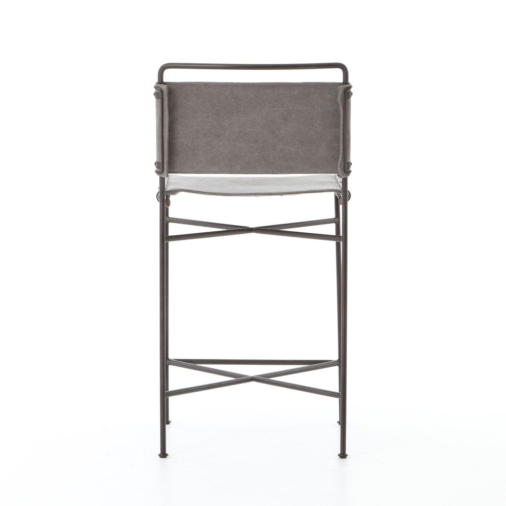Wharton Bar + Counter Stool-Four Hands-FH-105861-025-Bar StoolsCounter-Distressed Black Faux Leather-10-France and Son