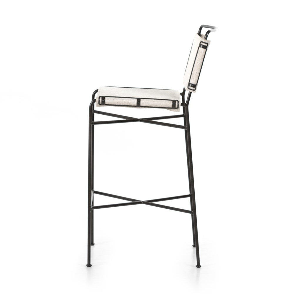 Wharton Bar + Counter Stool-Four Hands-FH-105861-025-Bar StoolsCounter-Distressed Black Faux Leather-36-France and Son