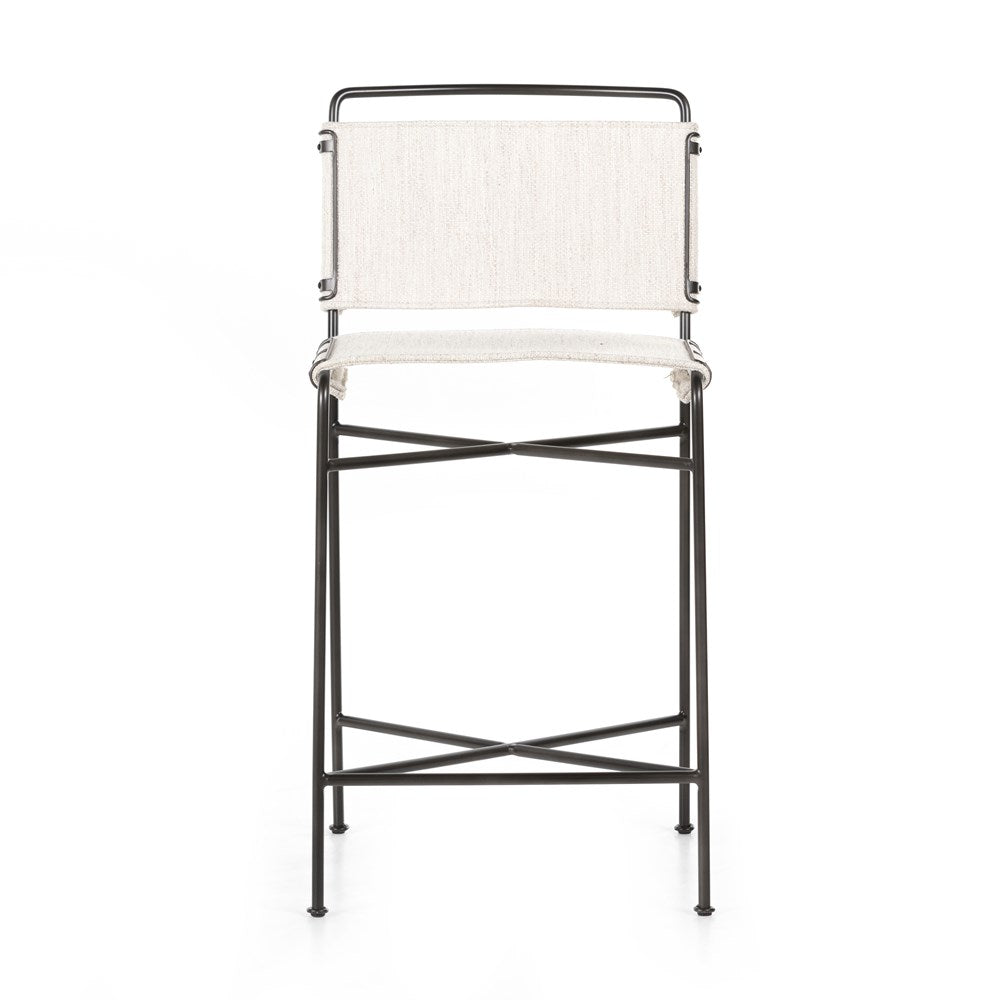 Wharton Bar + Counter Stool-Four Hands-FH-105861-025-Bar StoolsCounter-Distressed Black Faux Leather-18-France and Son