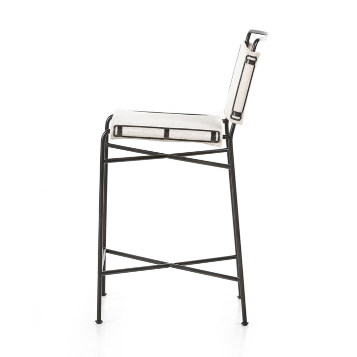 Wharton Bar + Counter Stool-Four Hands-FH-105861-025-Bar StoolsCounter-Distressed Black Faux Leather-19-France and Son