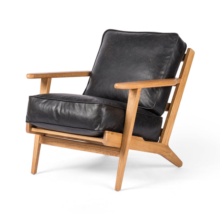 Brooks Lounge Chair-Four Hands-FH-105917-013-Lounge ChairsRialto Ebony Smoked Drift Oak-18-France and Son