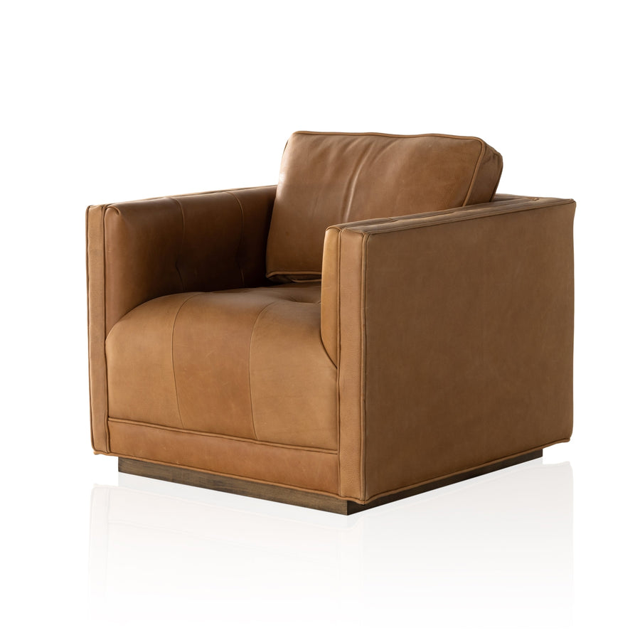 Kiera Swivel Chair-Four Hands-FH-106065-014-Lounge ChairsPalermo Cognac-1-France and Son