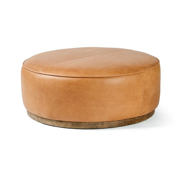 Sinclair Large Round Ottoman-Four Hands-FH-106119-012-Stools & OttomansButterscotch-3-France and Son