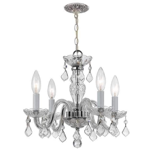 Traditional Crystal 4 Light Mini Chandelier-Crystorama Lighting Company-CRYSTO-1064-CH-CL-MWP-ChandeliersChrome-2-France and Son