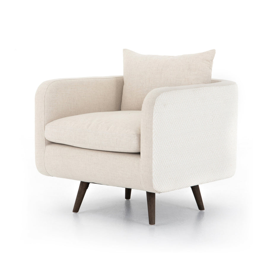 Kaya Swivel Chair-Four Hands-FH-108738-001-Lounge ChairsSavile Flax Fabric-1-France and Son