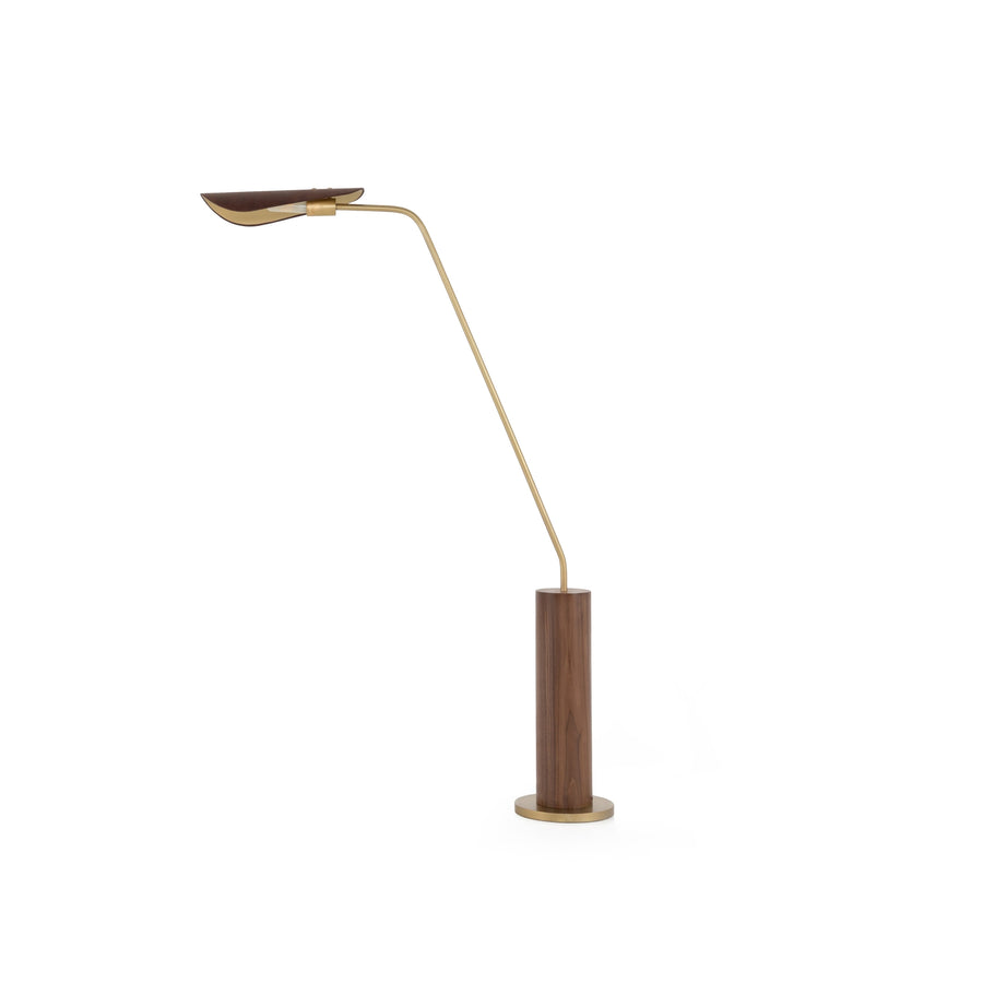 Astrid Floor Lamp-Dark Brown Leather-Four Hands-FH-108773-005-Floor Lamps-1-France and Son