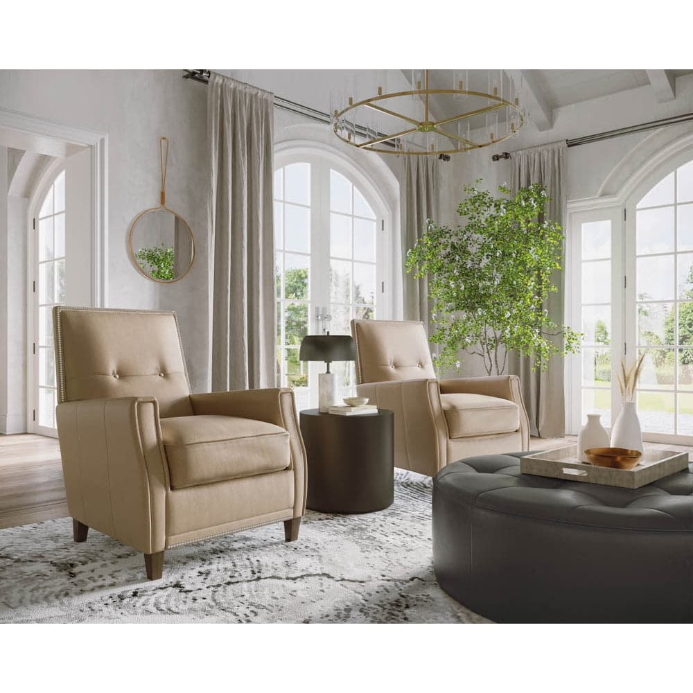 Florenzi Lounge Chair - Latte Leather-Sunpan-SUNPAN-109008-Lounge Chairs-2-France and Son