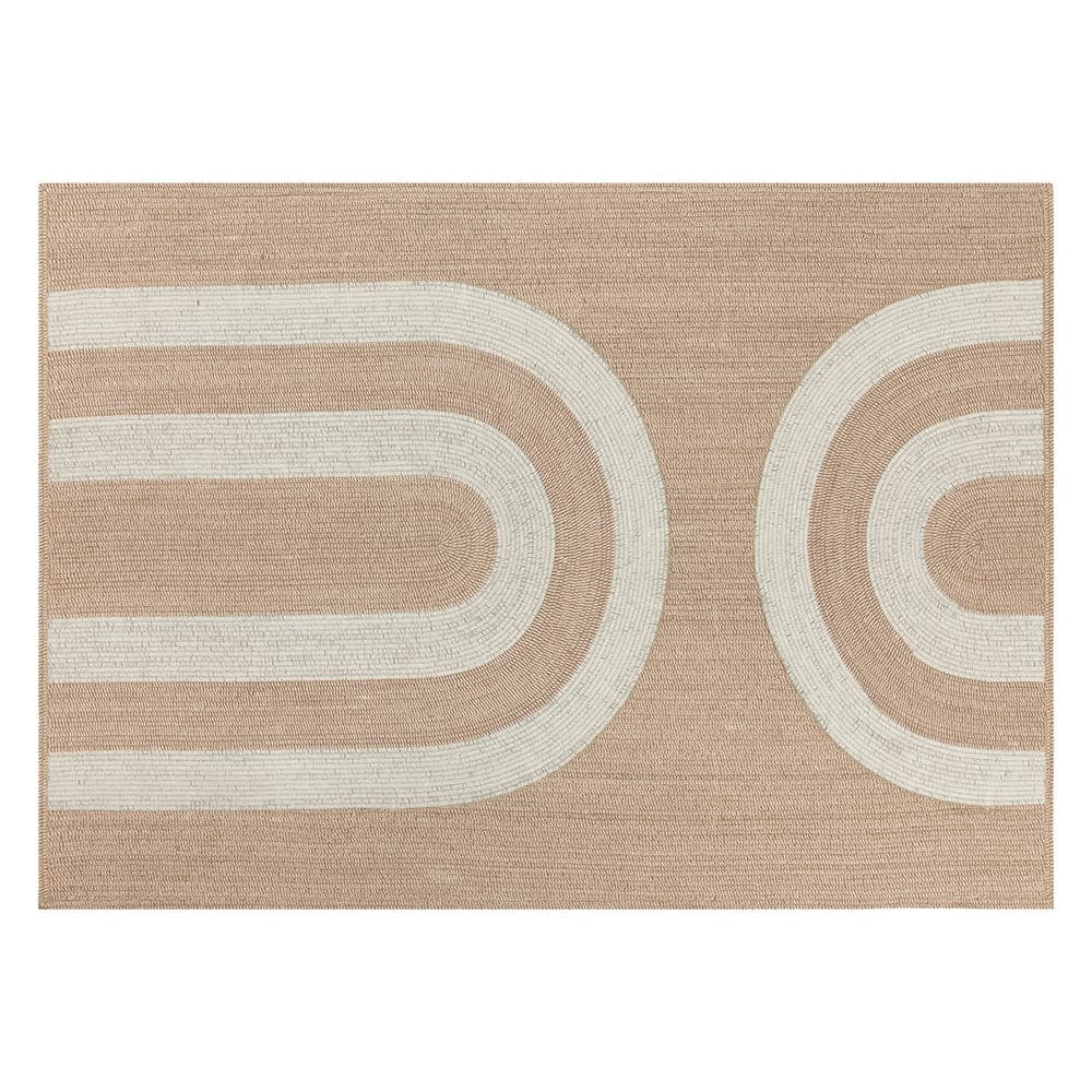 Derby Hand Woven Rug Beige / White by Sunpan Rugs SUNPAN109332