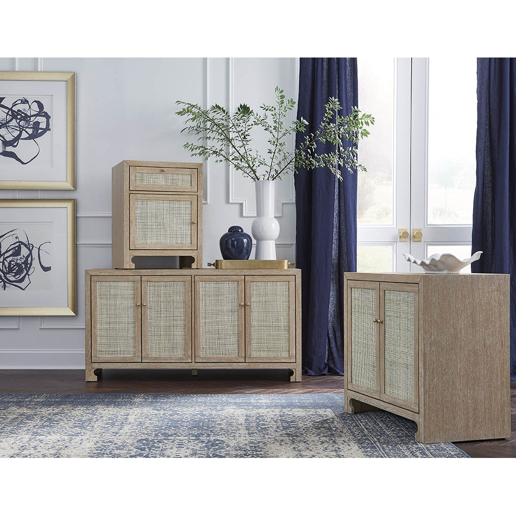 Sofia Cane Cabinet with Brass Hardware-Worlds Away-WORLD-SOFIA GRY-Sideboards & CredenzasGrey Lacquer-4-France and Son