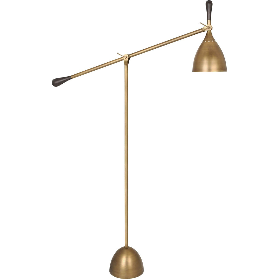 Ledger Floor Lamp-Robert Abbey Fine Lighting-ABBEY-1341-Floor LampsWarm Brass-1-France and Son