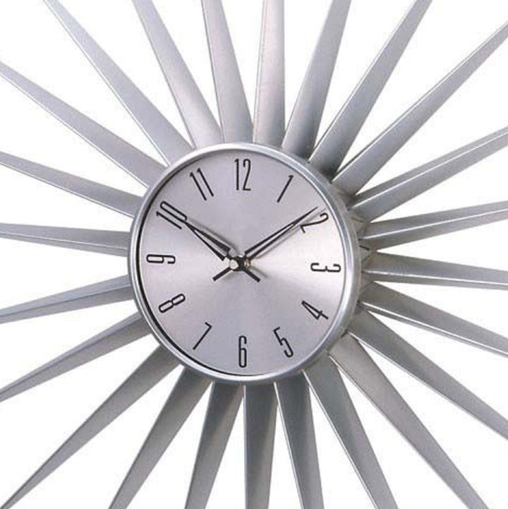 Sunburst Clock - Classic Silver-France & Son-1688SILVER24-Clocks-4-France and Son