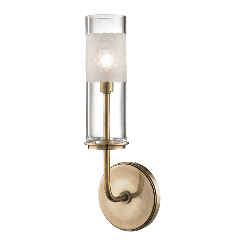 Wentworth 1 Light Wall Sconce-Hudson Valley-HVL-3901-AGB-Wall LightingAged Brass-1-France and Son