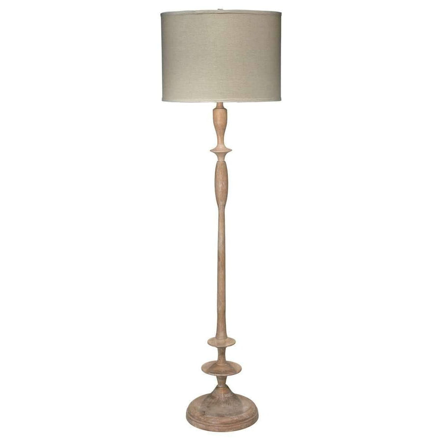 Petite Paro Floor Lamp in Bleached Wood with Large Drum Shade in Natural Linen-Jamie Young-JAMIEYO-1PETI-FLBW-Floor Lamps-1-France and Son