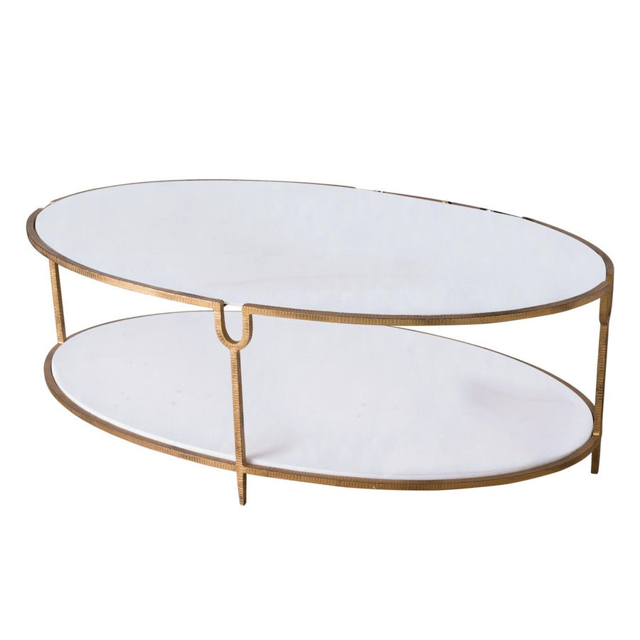 Iron and Stone Oval Coffee Table-Global Views-GVSA-9.91786-Coffee Tables-1-France and Son
