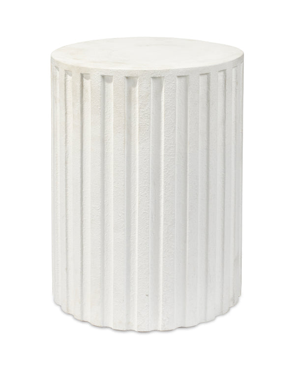 Fluted Column Side Table-Jamie Young-JAMIEYO-20FLUT-STWH-Side TablesWhite-2-France and Son