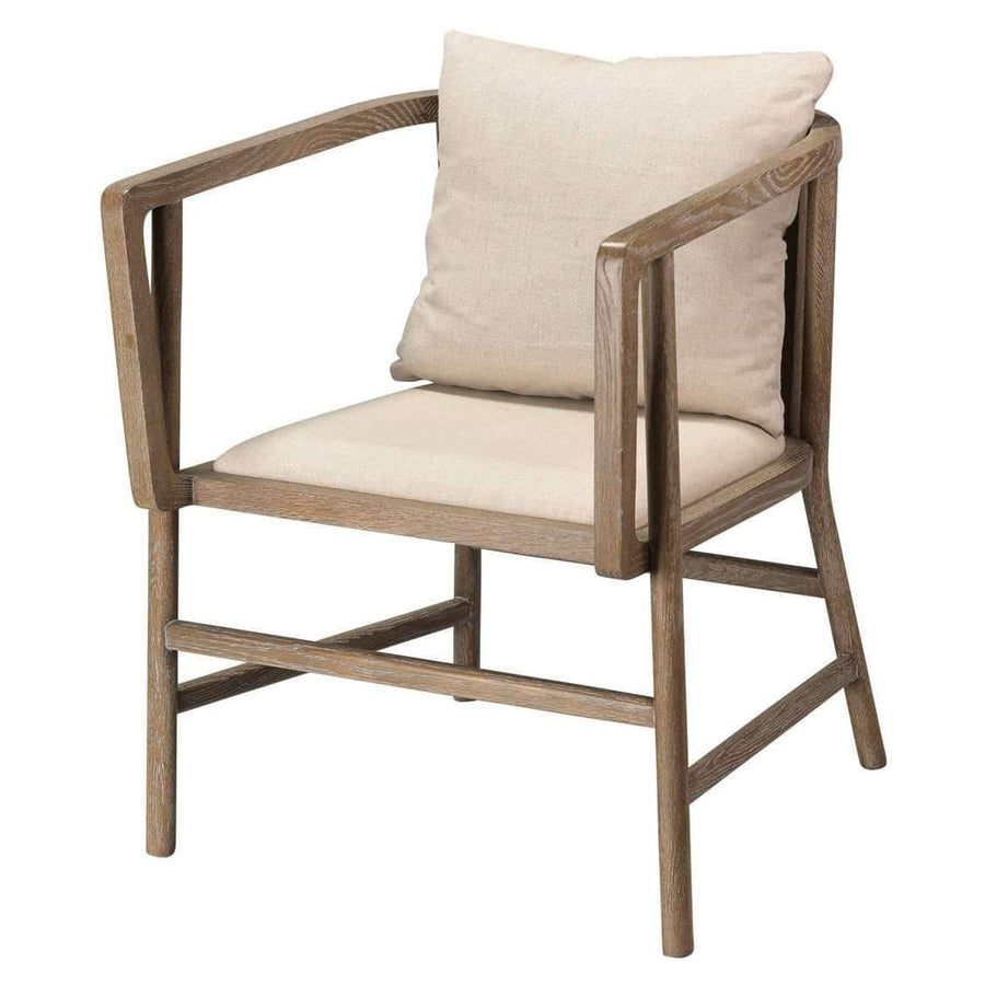 Grayson Arm Chair in Grey Wood and Off White Linen-Jamie Young-JAMIEYO-20GRAY-CHGR-Lounge Chairs-1-France and Son