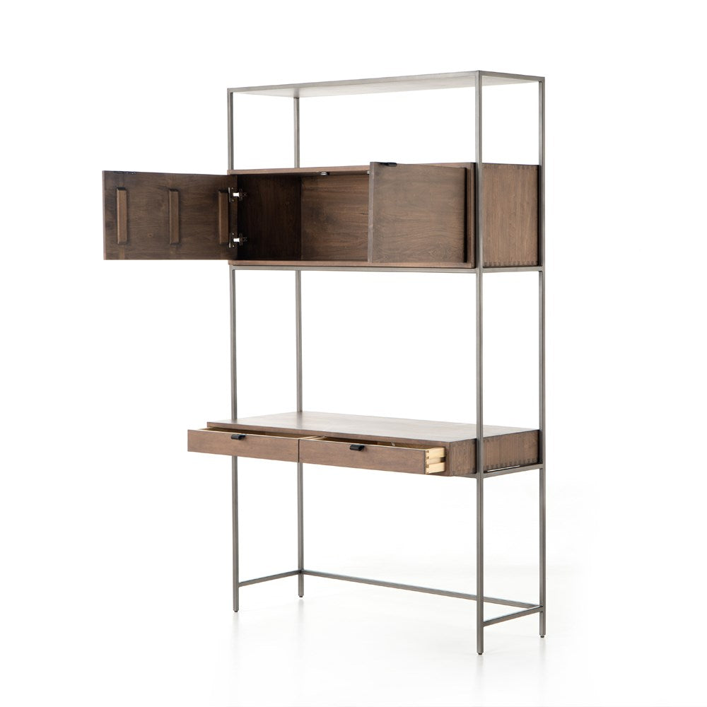 Trey Modular Wall System-Four Hands-FH-223961-001-Bookcases & CabinetsAuburn Poplar-Wide Bookcase-27-France and Son