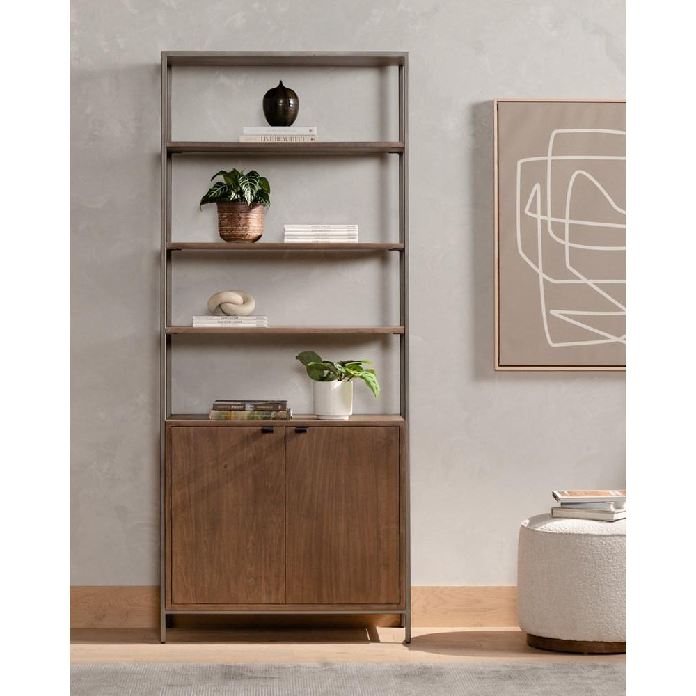 Trey Modular Wall System-Four Hands-FH-223961-001-Bookcases & CabinetsAuburn Poplar-Wide Bookcase-2-France and Son
