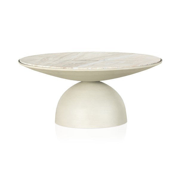 Corbett Coffee Table-Four Hands-FH-224138-002-Coffee TablesTextured Matte White with Creamy Taupe Marble-4-France and Son
