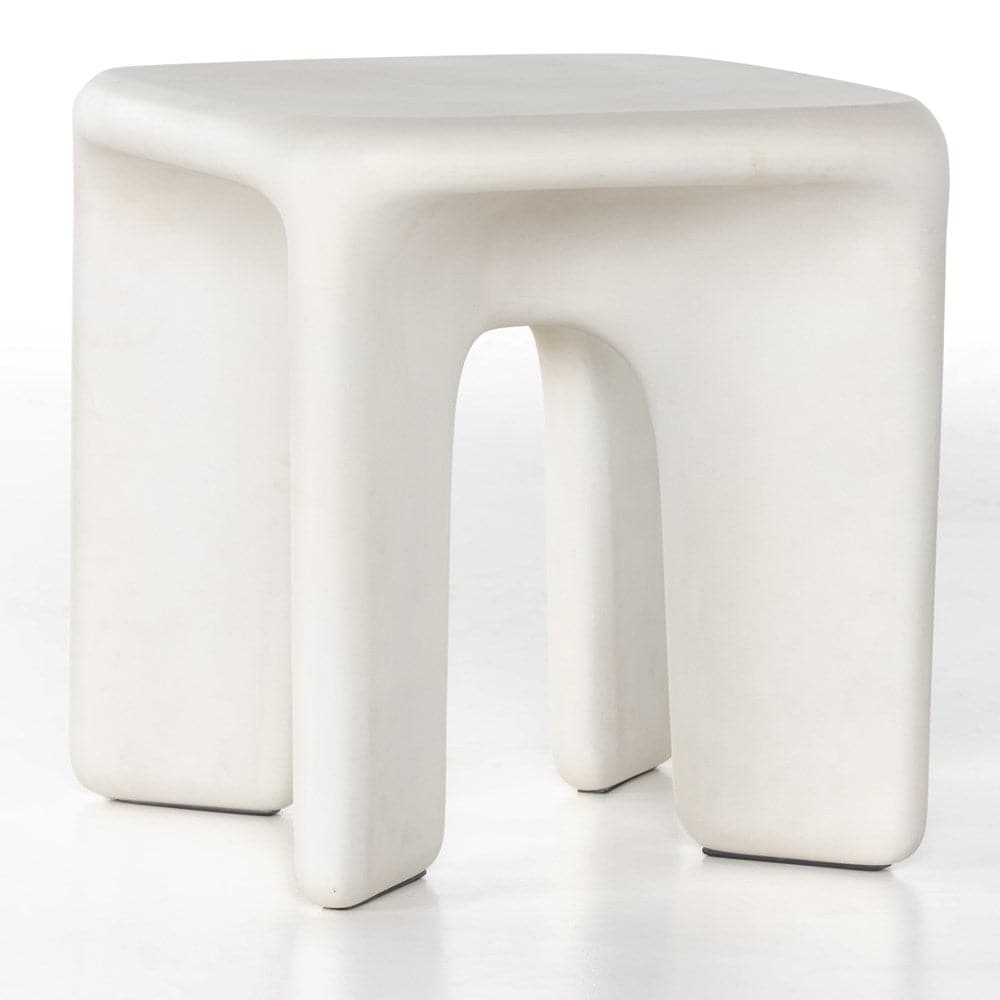 Dante End Table - White Concrete-Four Hands-FH-224153-001-Side Tables-2-France and Son