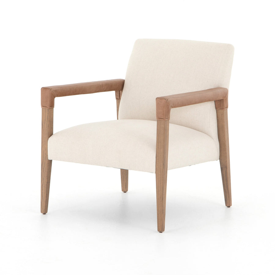 Reuben Chair-Four Hands-FH-224473-001-Lounge ChairsChaps Saddle / Harbor Natural / Lamont Nettlewood-1-France and Son