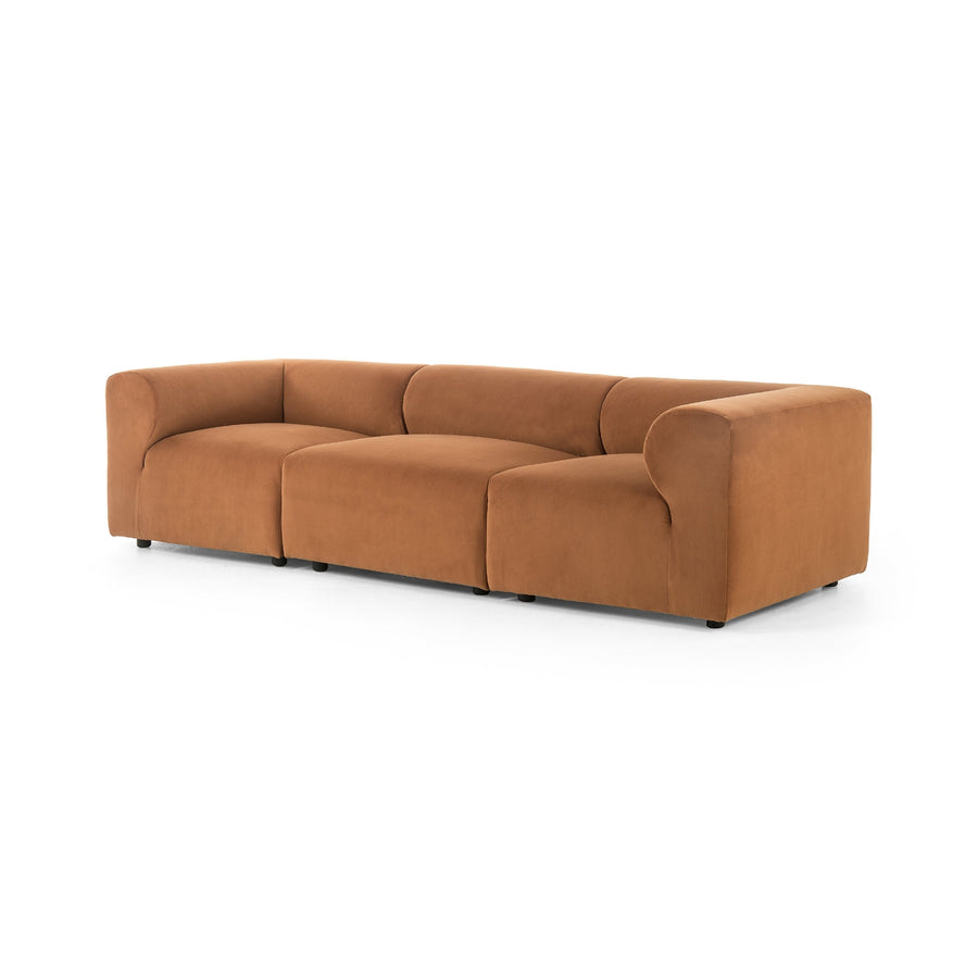 Collins Sectional Pieces- Modern Velvet Tobacco-Four Hands-FH-227563-002-SectionalsLeft Arm Facing Piece-1-France and Son
