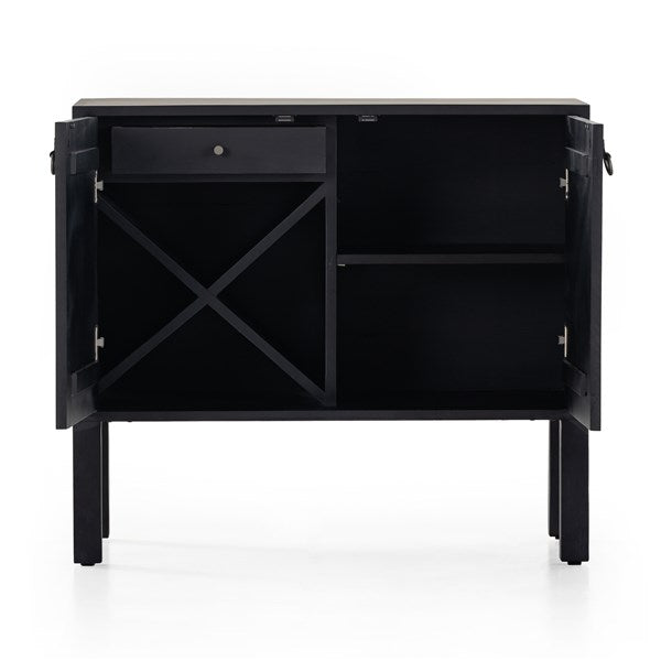 Isador Bar Cabinet - Black Wash Poplar-Four Hands-FH-225870-002-Bar Storage-3-France and Son