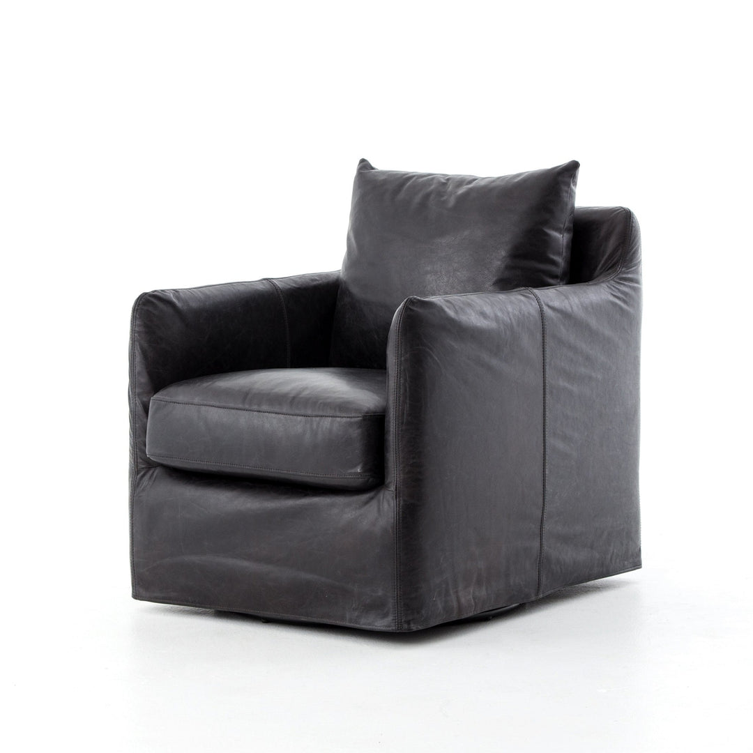 Banks Swivel Chair-Four Hands-FH-106182-089-Lounge ChairsRider Black-7-France and Son