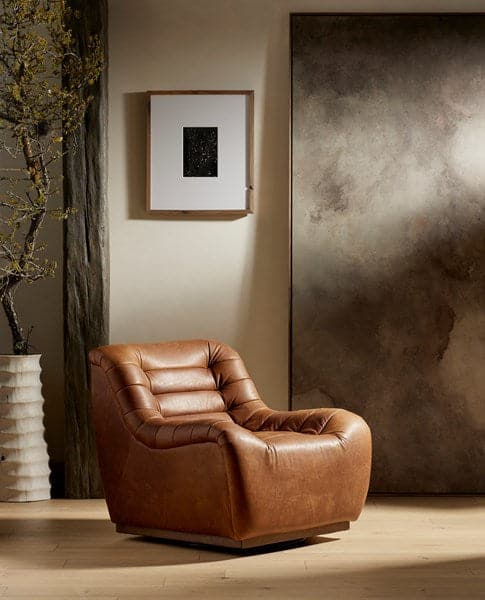 Binx Swivel Chair-Heirloom Sienna-Four Hands-FH-226429-002-Lounge Chairs-2-France and Son