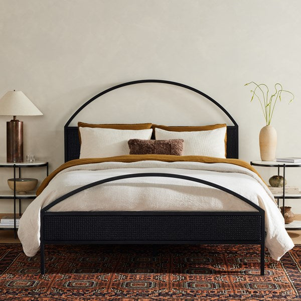 Natalia Bed Natural Black Cane-Four Hands-FH-226969-005-BedsQueen-2-France and Son