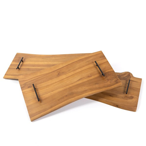 Versa Outdoor Tray - Natural Teak-Four Hands-FH-227656-001-Trays-7-France and Son