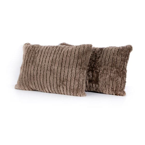 Banded Sheepskin Pillow - Set of 2-Four Hands-FH-228015-001-PillowsBrown Banded Sheepskin - 16x24"-1-France and Son