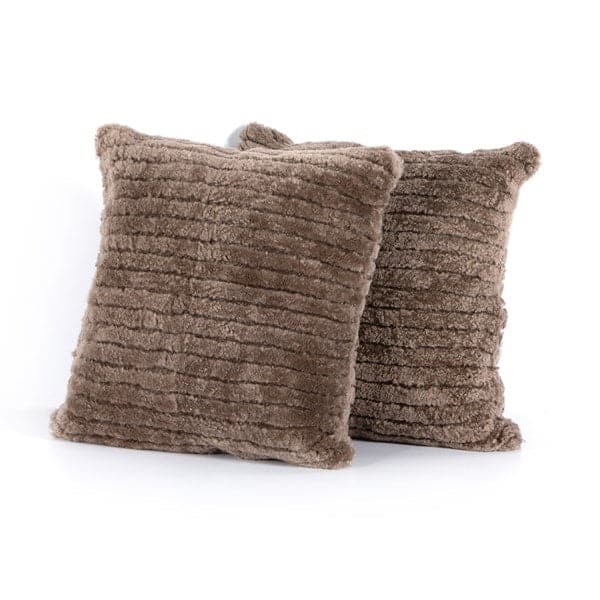 Banded Sheepskin Pillow - Set of 2-Four Hands-FH-228015-003-PillowsBrown Banded Sheepskin - 20x20"-4-France and Son