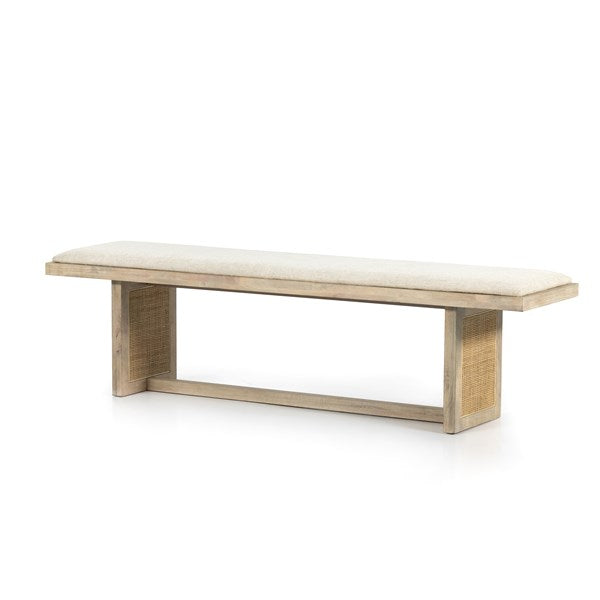 Clarita Dining Bench - White Wash Mango-Four Hands-FH-228026-001-Benches-1-France and Son