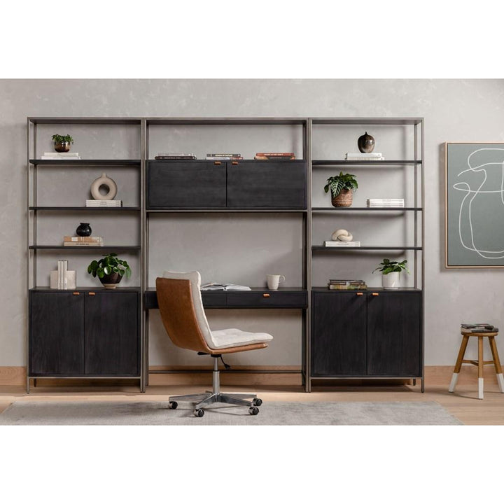 Trey Modular Wall System-Four Hands-FH-223961-001-Bookcases & CabinetsAuburn Poplar-Wide Bookcase-10-France and Son