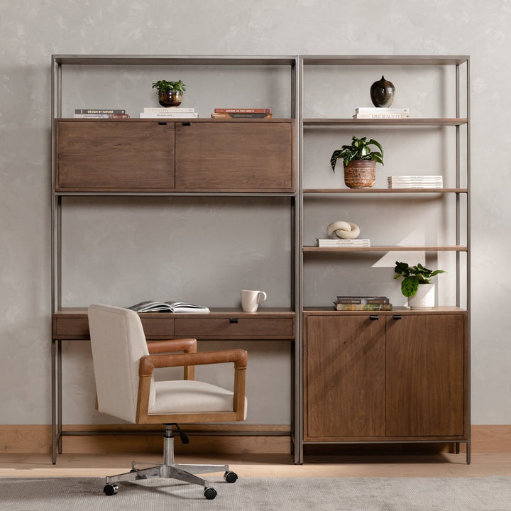 Trey Modular Wall System-Four Hands-FH-223961-001-Bookcases & CabinetsAuburn Poplar-Wide Bookcase-8-France and Son