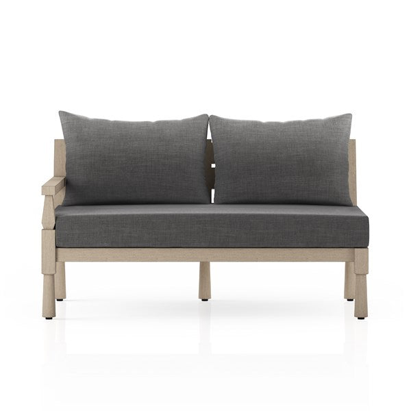 Waller Outdoor Sofa-Four Hands-FH-228976-001-Outdoor SofasCharcoal/Washed Brown-Left Arm Facing-2-France and Son