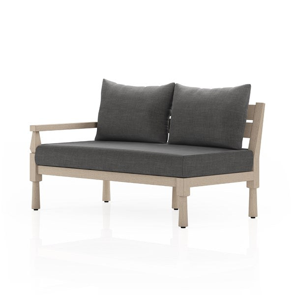 Waller Outdoor Sofa-Four Hands-FH-228976-001-Outdoor SofasCharcoal/Washed Brown-Left Arm Facing-1-France and Son