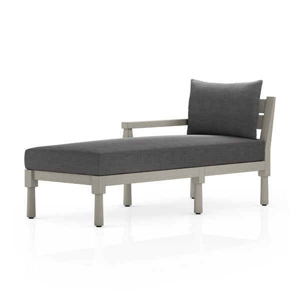 Waller Outdoor Chaise-Four Hands-FH-228978-006-Outdoor ChaisesCharcoal/Weathered Grey-Left Arm Facing-6-France and Son