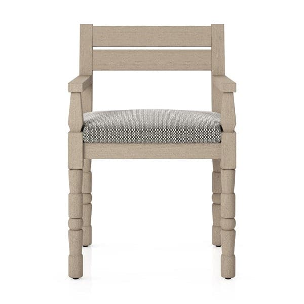 Waller Outdoor Dining Armchair-Four Hands-FH-228981-001-Dining ChairsCharcoal / Washed Brown-Fsc-15-France and Son