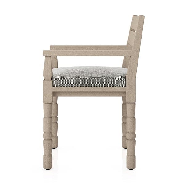 Waller Outdoor Dining Armchair-Four Hands-FH-228981-001-Dining ChairsCharcoal / Washed Brown-Fsc-16-France and Son