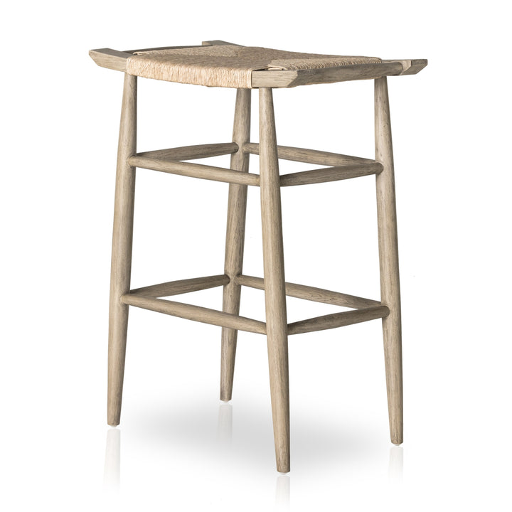 Robles Outdoor Dining Stool-Four Hands-FH-229232-002-Outdoor StoolsBar-Weathered Grey Teak-7-France and Son