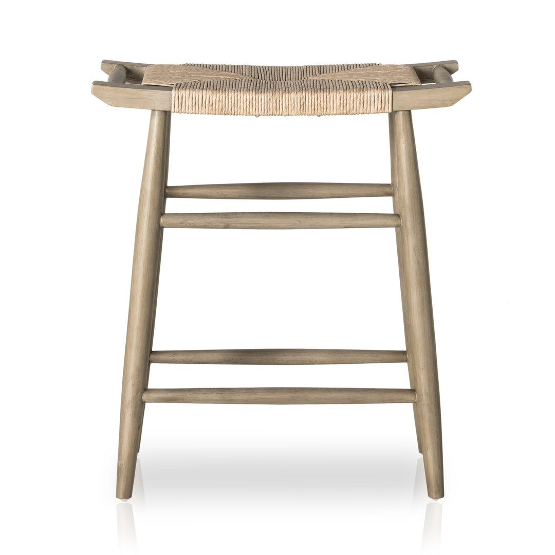 Robles Outdoor Dining Stool-Four Hands-FH-229232-004-Outdoor StoolsCounter-Weathered Grey Teak-9-France and Son