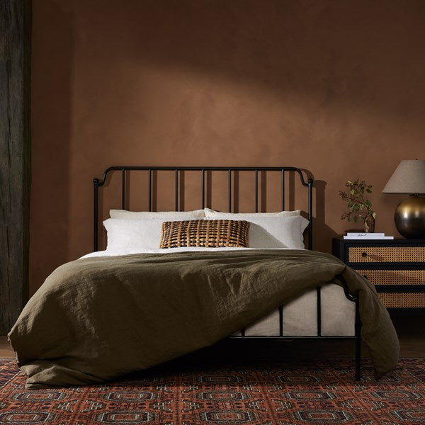Zara Iron Bed - Midnight Iron-Four Hands-FH-230164-001-BedsQueen-2-France and Son