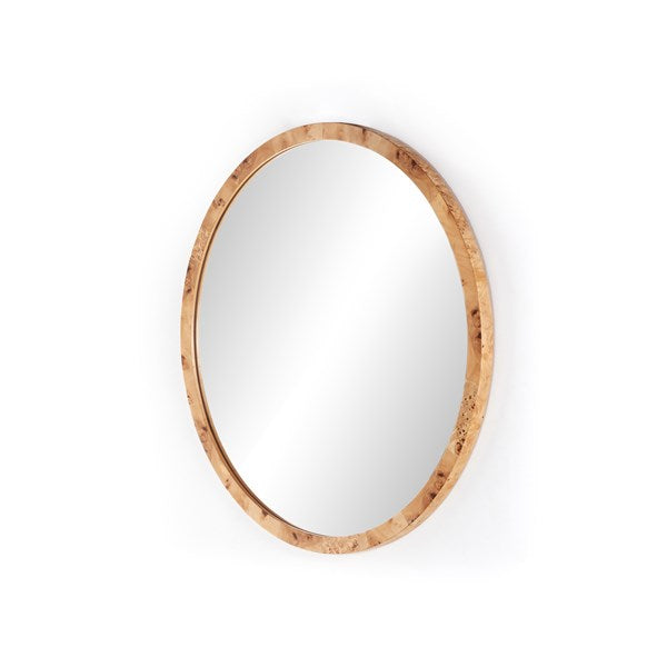 Mitzie Round Mirror - Amber Mappa Burl-Four Hands-FH-230625-004-Mirrors-3-France and Son