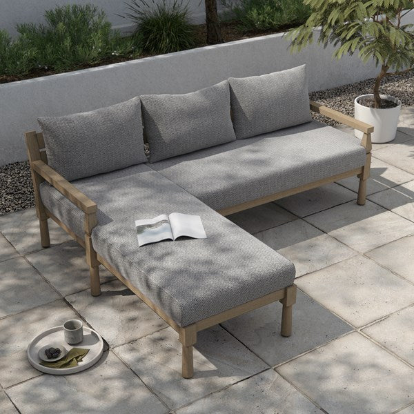 Waller Outdoor 2pc Sectional-Four Hands-FH-231649-001-SectionalsFaye Ash/Washed Brown-Left Arm Facing Chaise-2-France and Son