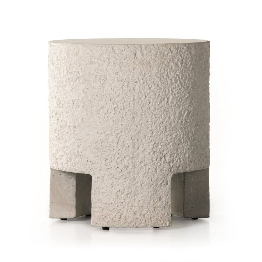 Kember Outdoor End Table - Blanc White-Four Hands-FH-231868-001-Side Tables-1-France and Son