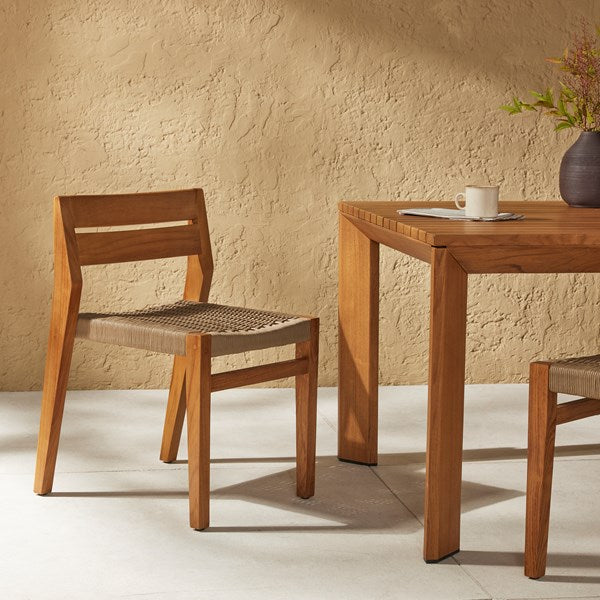 Egan Outdoor Dining Chair-Natural Teak-Four Hands-FH-231941-001-Outdoor Dining Chairs-2-France and Son