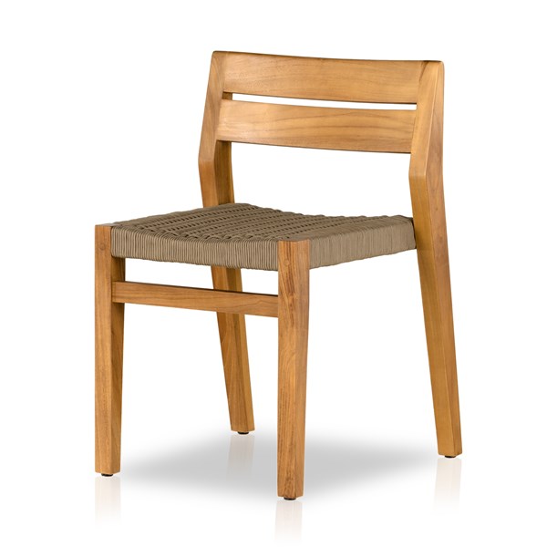 Egan Outdoor Dining Chair-Natural Teak-Four Hands-FH-231941-001-Outdoor Dining Chairs-1-France and Son