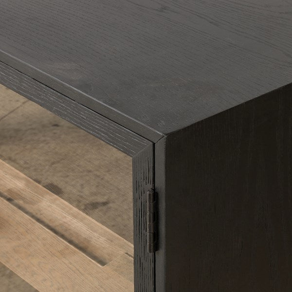 Millie Media Console - Drifted Matte Black-Four Hands-FH-231950-001-Media Storage / TV Stands-2-France and Son